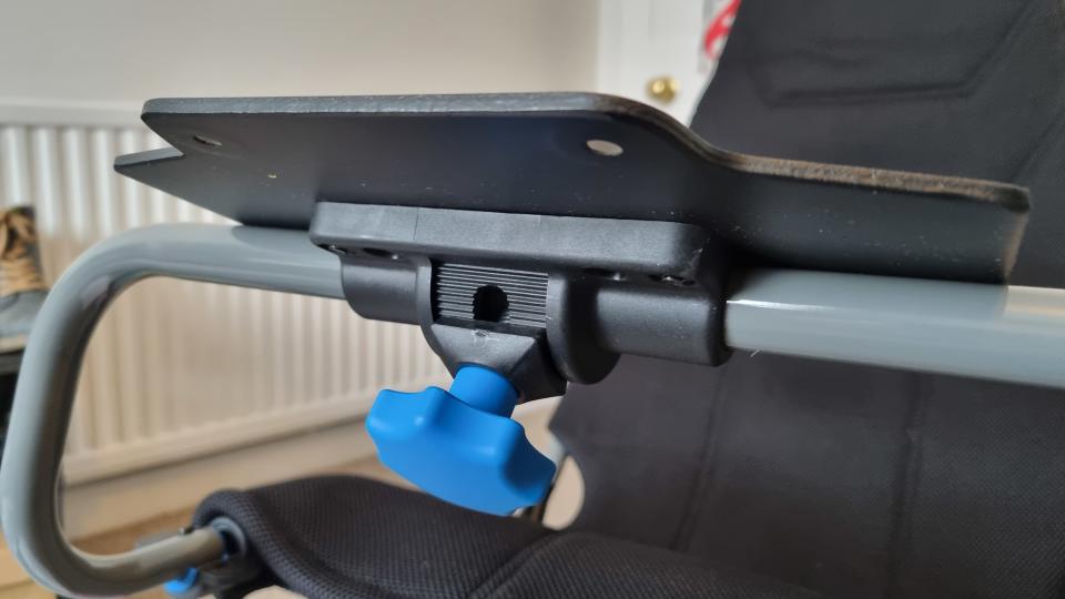 The wheelbase tilt mechanism on the Logitech Playseat Challenge X