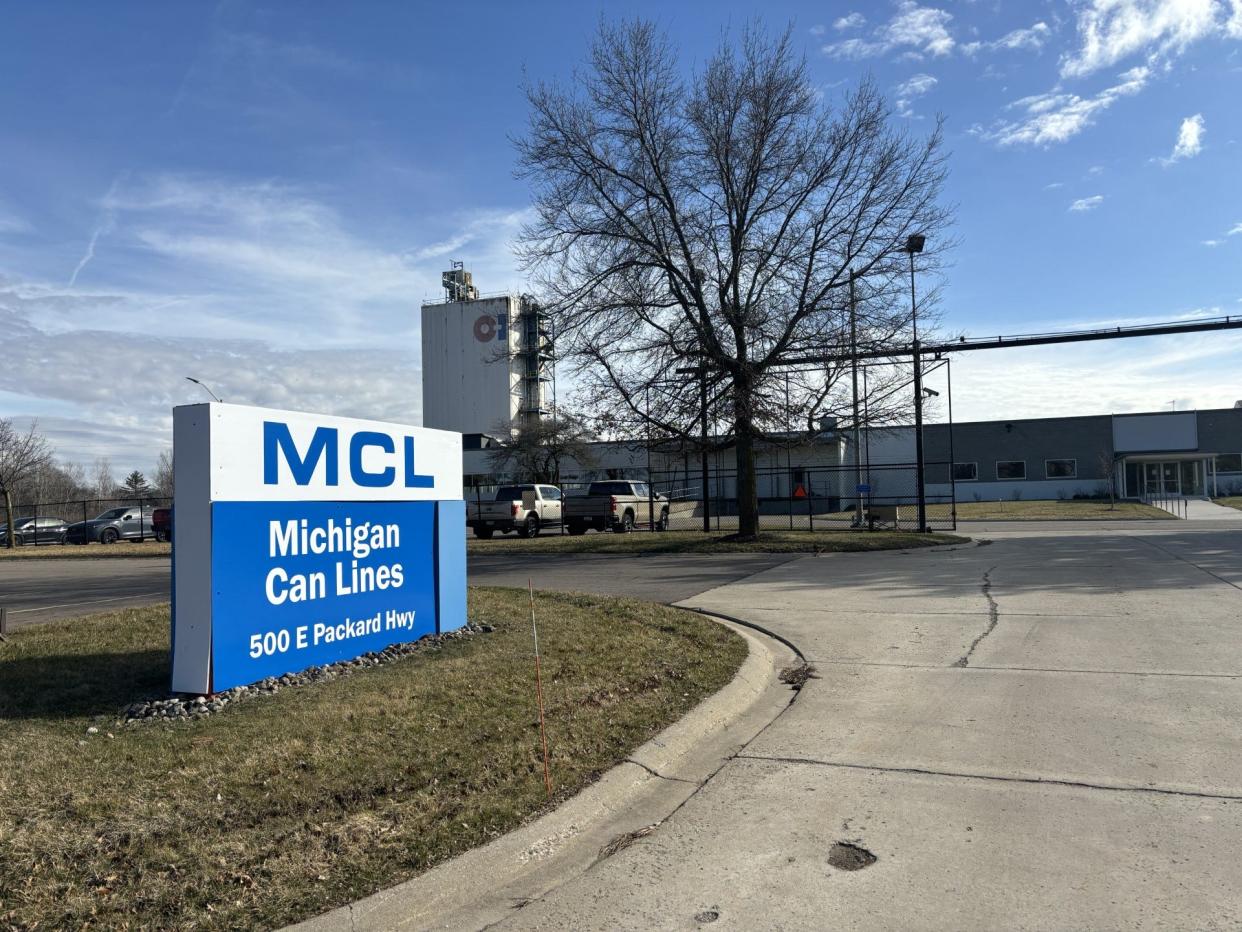 A 650,000-square-foot plant off Packard Highway, vacant for over a decade. Michigan Can Lines, LLC plans to manufacture aluminum cans at the facility.