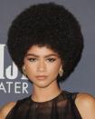 <p>Holy moly this is how you work a sculpted afro and look epic. With a sartorial nod to Us activist Angela Davies, Zendaya opted for a neatly rounded afro to attend InStyle's 2017 awards.</p>