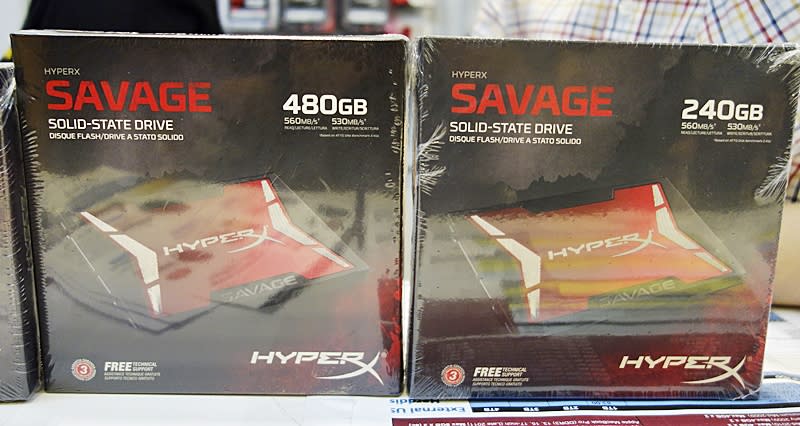 The Kingston HyperX Savage SSD has sequential read and write speeds of up to 560MB/s and 530MB/s, with capacities starting from 120GB to 480GB. The 120GB drive retails at $88, the 240GB is priced at $128, and the 480GB drive will set you back by $225.