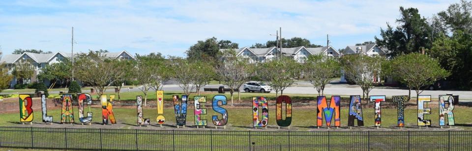 A photo showing the Black Lives Do Matter sign on Wilmington's Northside.