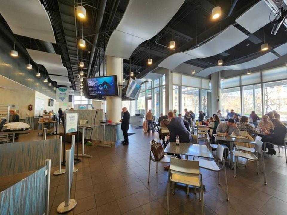 The Daily Planet Cafe inside the N.C. Museum of Natural Sciences in downtown Raleigh, pictured here in March 2023, is often busy at lunchtime with a mix of government workers, visitors and museum-goers dining in or getting take out.