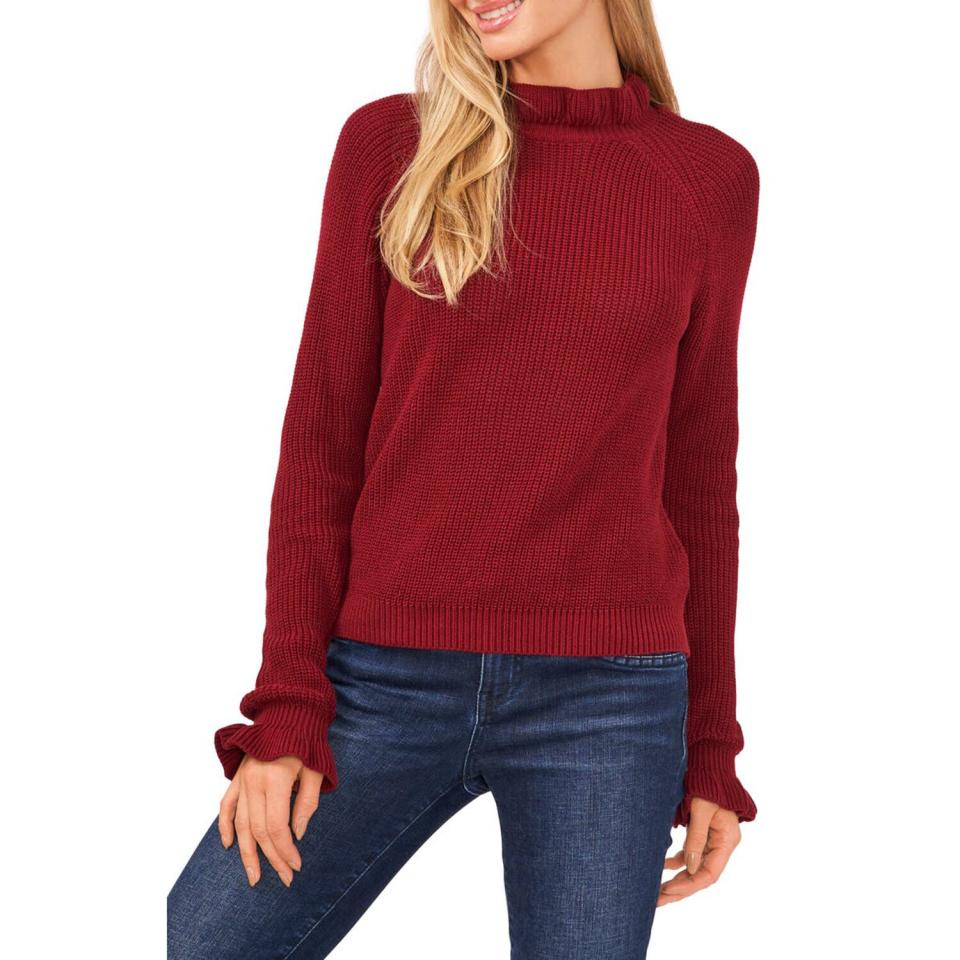 Reese Witherspoon Ruffle Neck Sweater