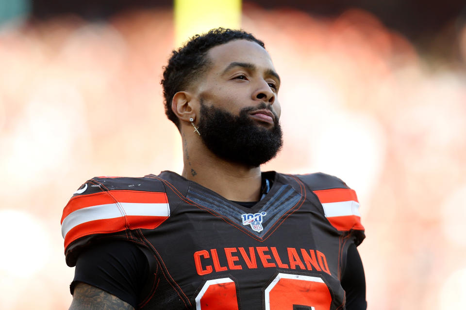 Given the opportunity to say he wanted to return to Cleveland, Odell Beckham declined. But if he does want out, it won't be simple. (Kirk Irwin/Getty Images)