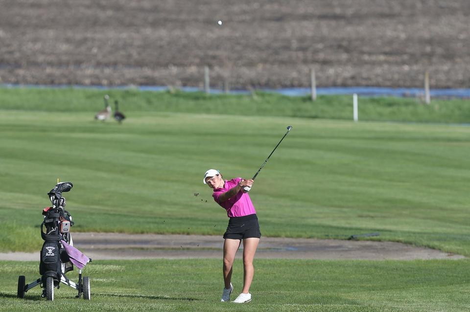 Olivia Axmear is having a record-setting season for the Nevada girls golf team. Axmear holds the school record for the lowest 18-hole score and is tied for the best 9-hole score in program history. She will attempt to reach the Class 3A state tournament for the third year in a row.