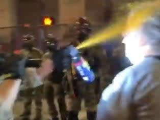 A Vietnam veteran protesting in Portland is sprayed by a federal officer: Twitter