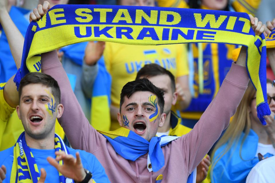 England’s Football Association reacted to UEFA’s decision on Tuesday by saying its youth teams would not play against Russia. (AFP via Getty Images)