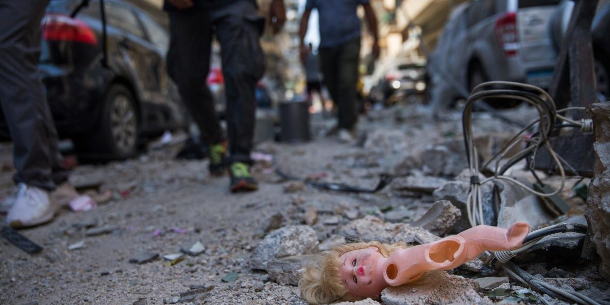 beirut explosion, doll