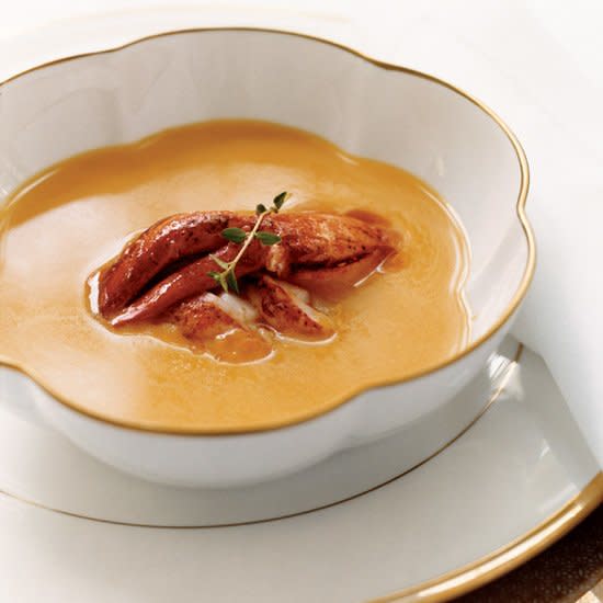 Pumpkin Soup with Creole Lobster