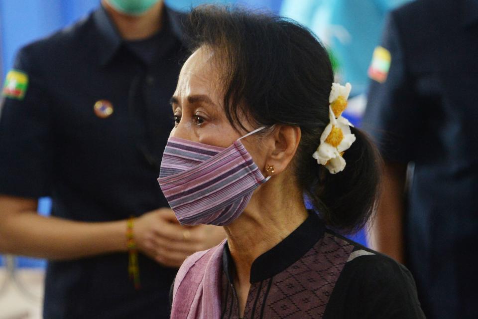 FILE PHOTO: Myanmar's State Counsellor Aung San Suu Kyi. (Photo: THET AUNG/AFP via Getty Images)