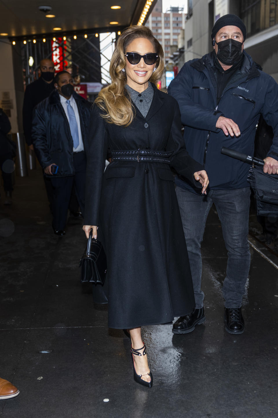 j lo street style black jacket