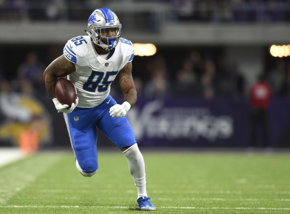 Eric Ebron will pair up with Jack Doyle to give Andrew Luck a potential dynamic tight end tandem to work with in Indianapolis. (Getty Images)