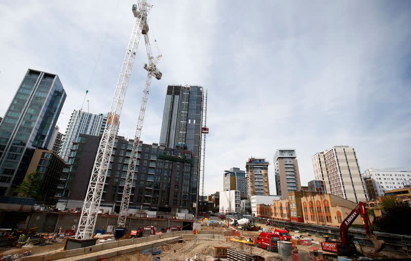 FILE PHOTO: A general view shows a construction site in London