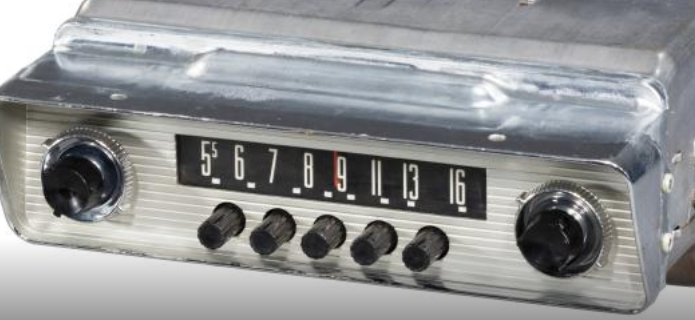 This 1952-52 car radio was made by Bendix Corporation for Ford Motor Company.