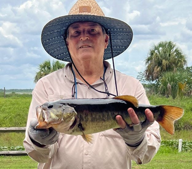 Jim Sellers took big bass with this 4.16 pounder to help him and his partner Scott Ellis to a total weight of 15.12 pounds to win the MacDill Bass Busters tournament August 13 on Lake Kissimmee.