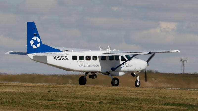 A Cessna 208 Caravan (Cessna 208B, registration N101CG) airplane belonging to CoStar Field Research LLC in Calgary, Alberta on Sept. 20, 2022.