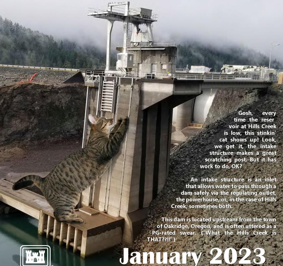 Detroit Dam in Oregon’s Willamette Valley was featured in Portland District of the U.S. Army Corps of Engineers' 2023 calendar.