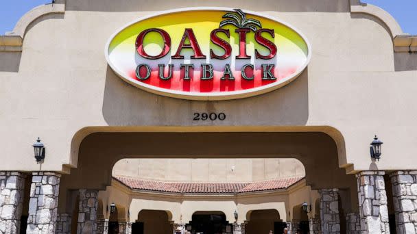 PHOTO: In this May 25, 2022, file photo, an exterior view of Oasis Outback, the store where a gunman who killed 19 children and two teachers at Robb Elementary School purchased his weapons, is shown in Uvalde, Texas. (Lisa Krantz/Reuters, FILE)