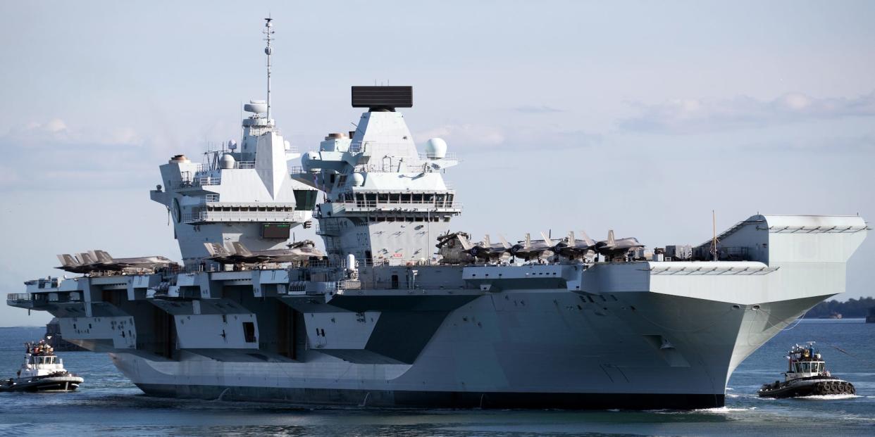 British Royal Navy aircraft carrier HMS Queen Elizabeth