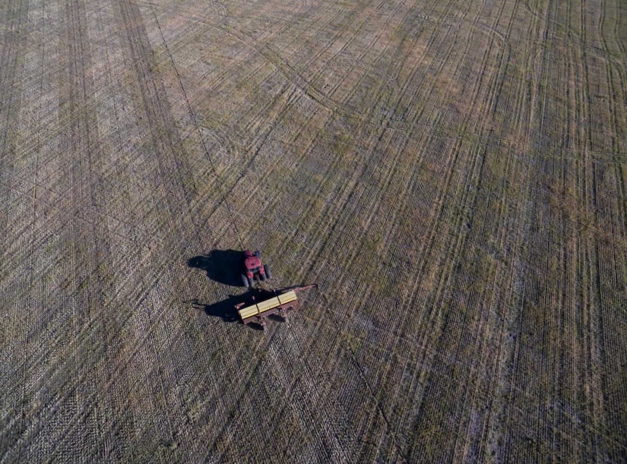 Tracteur et semoir, ensemencement direct dans la pampa, Argentine <a href="https://www.shutterstock.com/fr/image-photo/tractor-seeder-direct-sowing-pampa-argentina-1095766430" rel="nofollow noopener" target="_blank" data-ylk="slk:Foto 4440/Shutterstock;elm:context_link;itc:0;sec:content-canvas" class="link ">Foto 4440/Shutterstock</a>