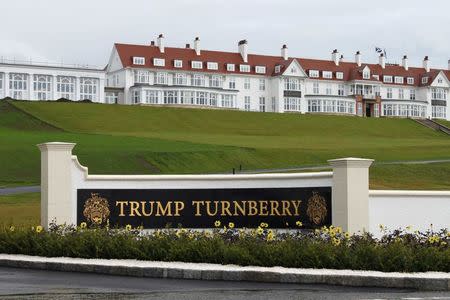 An exterior view of the hotel at the Trump Turnberry golf resort in Turnberry, Scotland, Britain June 13, 2016. REUTERS/Tom Bergin/File Photo