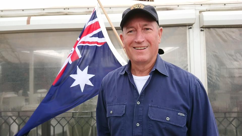 Senator Anning attending a protest organised by far-right activist Neil Erikson at St Kilda beach in January. Source: AAP