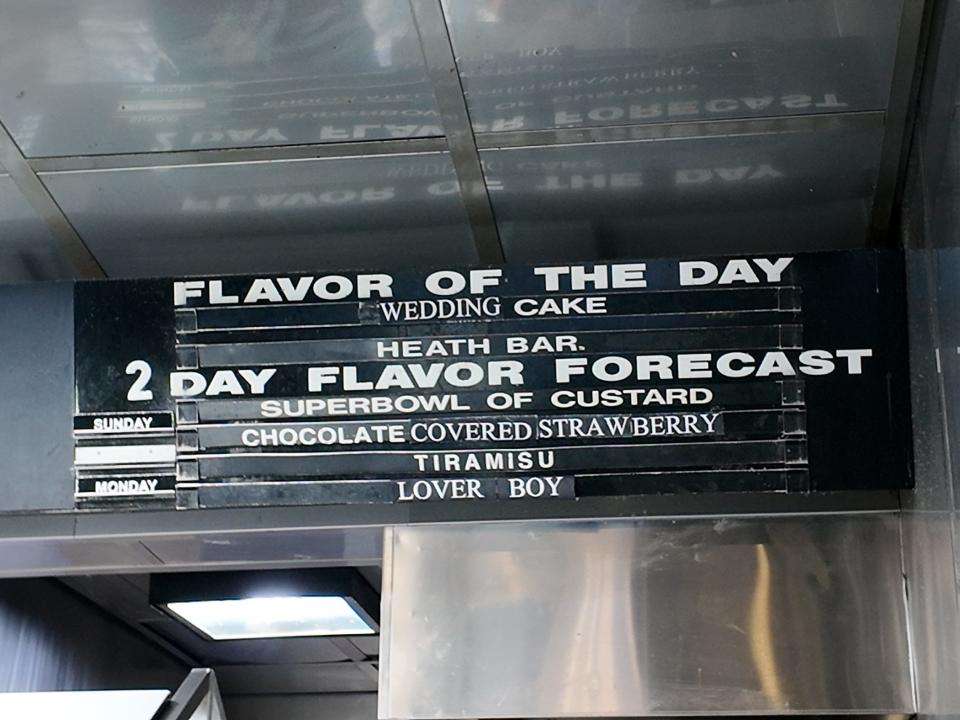 flavor of the day sign inside a kopps in wisconsin