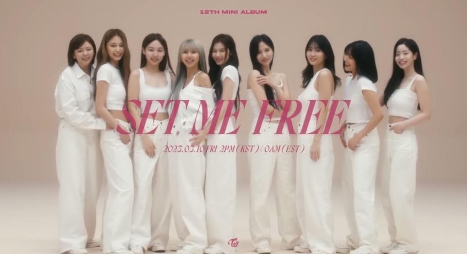 TWICE《SET ME FREE》的預告短時間就吸引96萬次觀看。（圖／翻攝自TWICE YouTube）