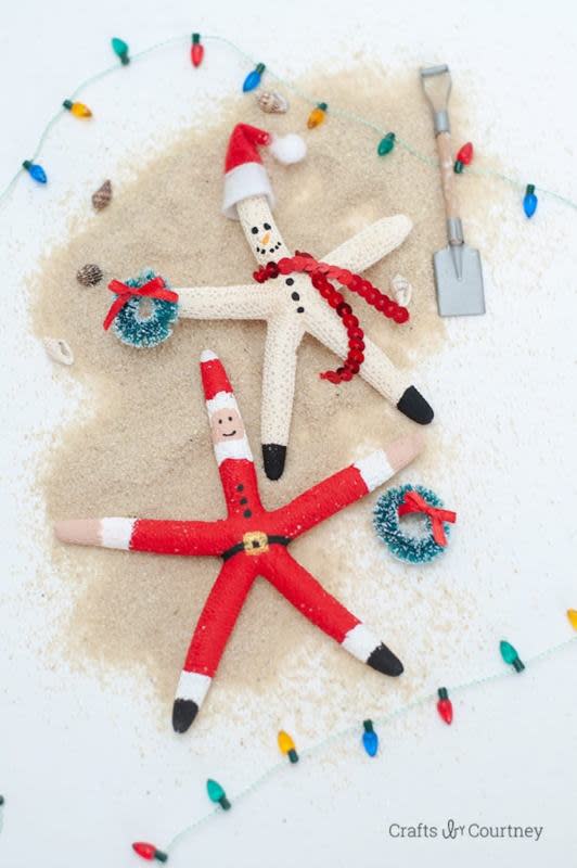 <p>Crafts by Courtney</p><p>Not all crafts have to be all about cold weather! This starfish Santa from <em><a href="https://www.craftsbycourtney.com/how-to-crafts/how-to-make-a-christmas-starfish-craft-for-kids/" rel="nofollow noopener" target="_blank" data-ylk="slk:Crafts by Courtney;elm:context_link;itc:0;sec:content-canvas" class="link ">Crafts by Courtney</a></em> is the ultimate warm-weather DIY project this holiday season.</p>