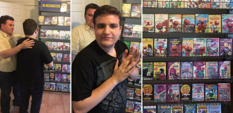 Parents surprise son who has autism with mini ‘Blockbuster’ store. Photo from Twitter