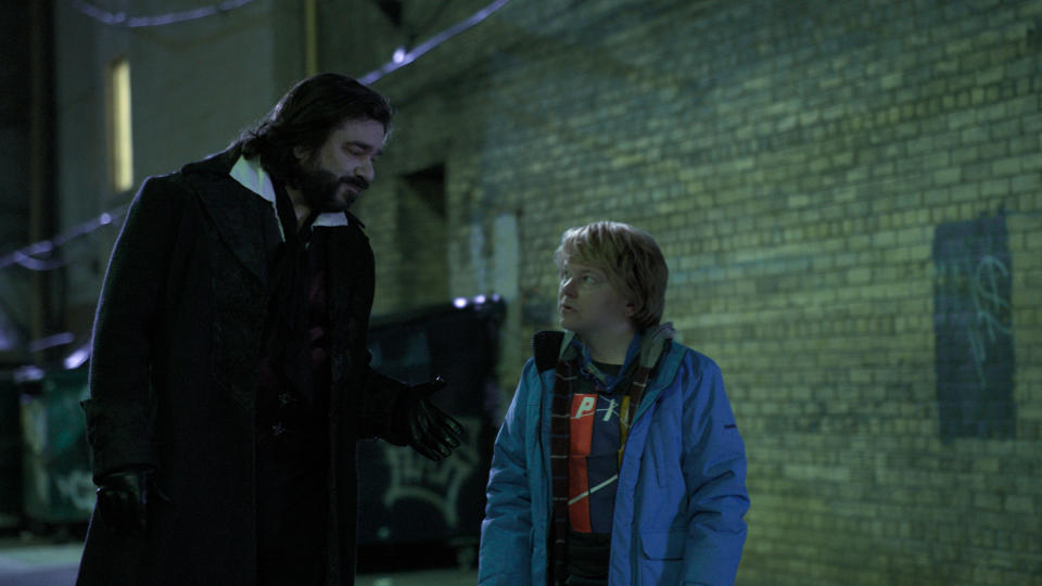 From left: Matt Berry as Laszlo, and Mark Proksch as the face of Colin Robinson.