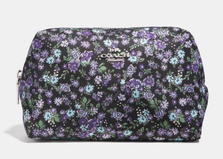 Large Boxy Cosmetic Case With Posey Cluster Print