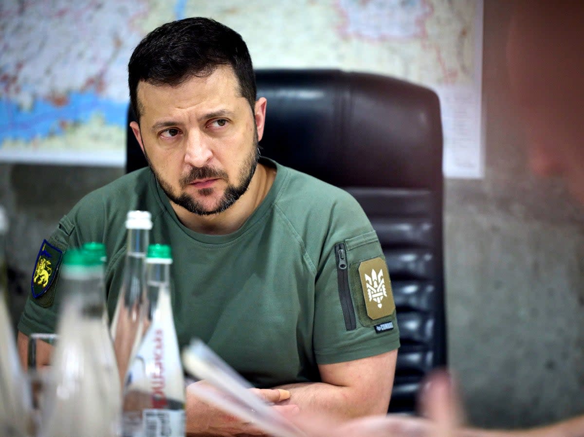 Volodymyr Zelensky is said to have told Ukraine’s military to prepare a counteroffensive in the south  (Presidential press service/EPA)