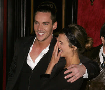 Jonathan Rhys Meyers and Keri Russell at the New York City premiere of Warner Bros. Pictures' August Rush