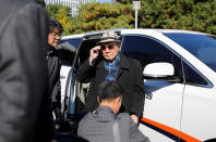 Lee Choon-shik, a victim of wartime forced labor during the Japanese colonial period, arrives at the Supreme Court in Seoul, South Korea, October 30, 2018. REUTERS/Kim Hong-Ji