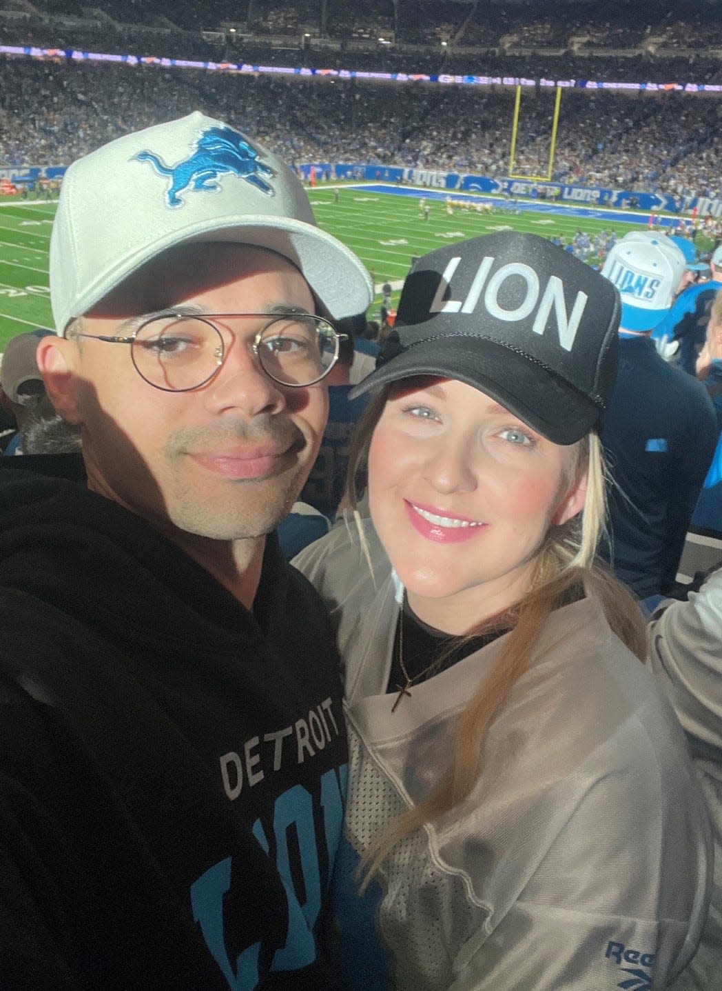 Battle Creek's Tauren Wells, here with his wife Lorna Wells, will sing the National Anthem at the Detroit Lions game on Thanksgiving this year.