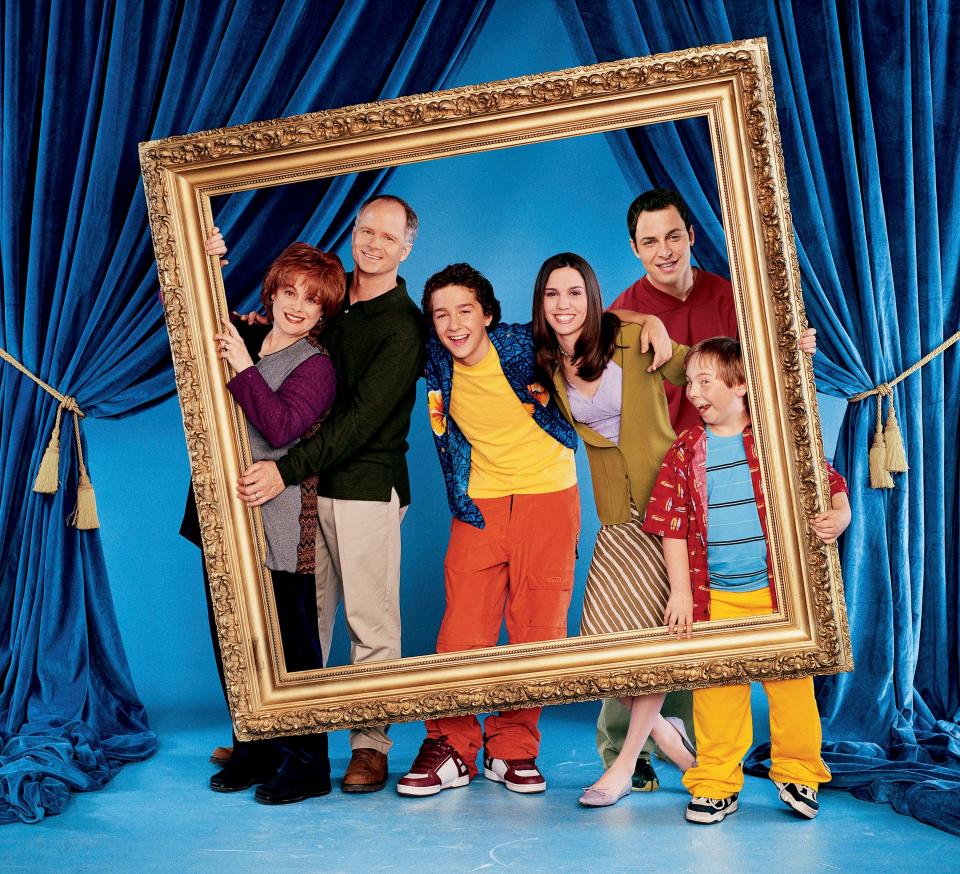 Promotional photo Disney's "Even Stevens" cast including Shia Labeouf and Christy Carlson Romano