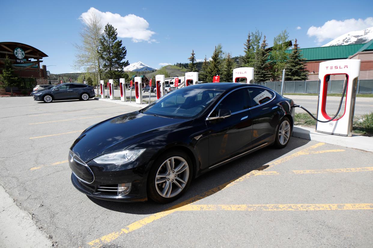 2019 Tesla Model S at a SuperCharging Station.