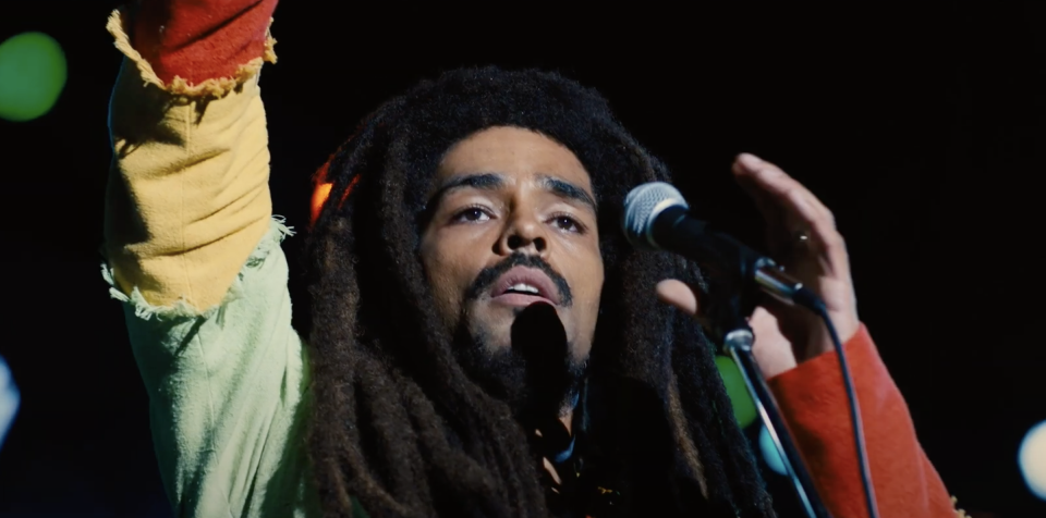 Kingsley Ben-Adir stars in Bob Marley: One Love, in theaters 2024. (Paramount)