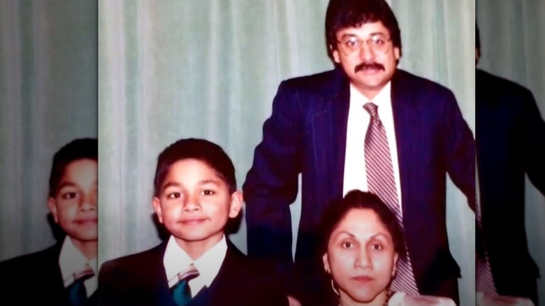 Ashish Alfred as a boy with mother and father