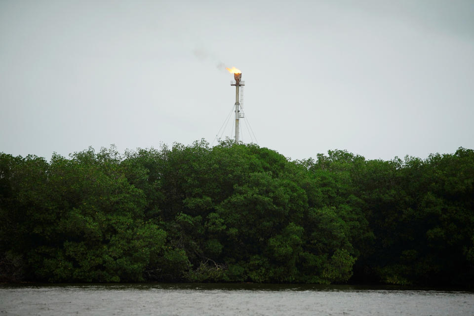 The crude oil terminal near the Port of Dos Bocas