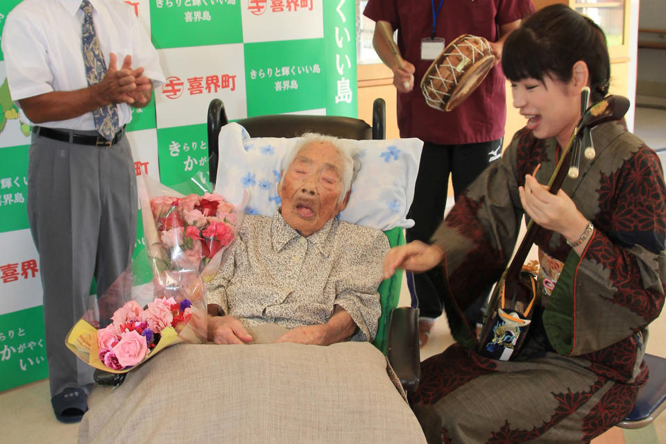 A 117-year-old Japanese woman, thought to be the world's oldest person, has died, a local official told AFP on April 22, 2018. (Photo: JIJI PRESS via Getty Images)