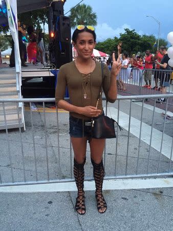 Payton Hale is pictured at Stonewall Street Festival in Wilton Manors, Florida, U.S., June 18, 2016. REUTERS/Mimi Dwyer