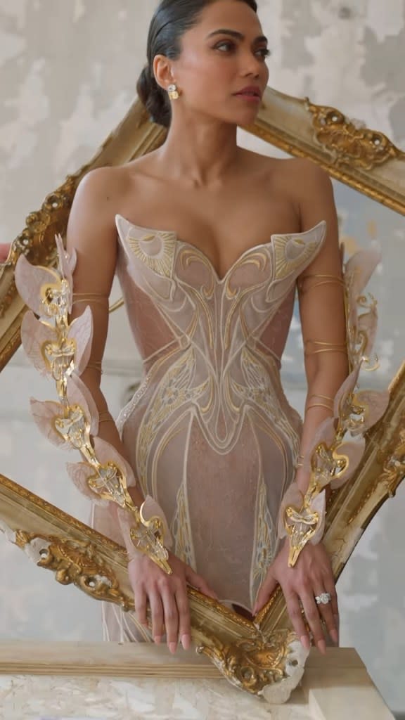 Online onlooker have dubbed Patel’s look the “best dress of the night.” Iris van Herpen / Instagram