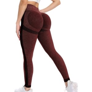 Redqenting Workout Leggings for Women Butt Lift Seamless Leggings High  Waisted Leggings with Pockets Booty Lifting Yoga Pants Tummy Control at   Women's Clothing store