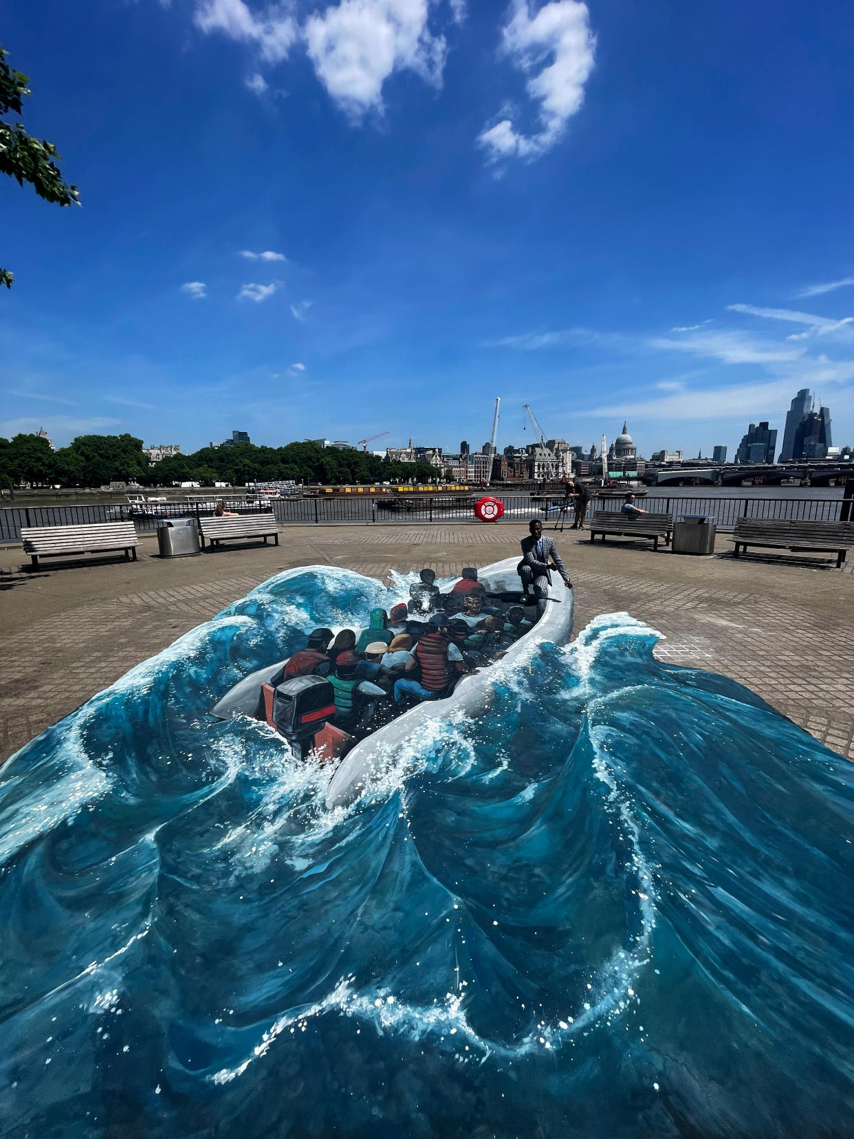 The three-dimensional artwork depicts the journey taken by Eskander Turki, who is now a member of Northern Ireland athletics team.