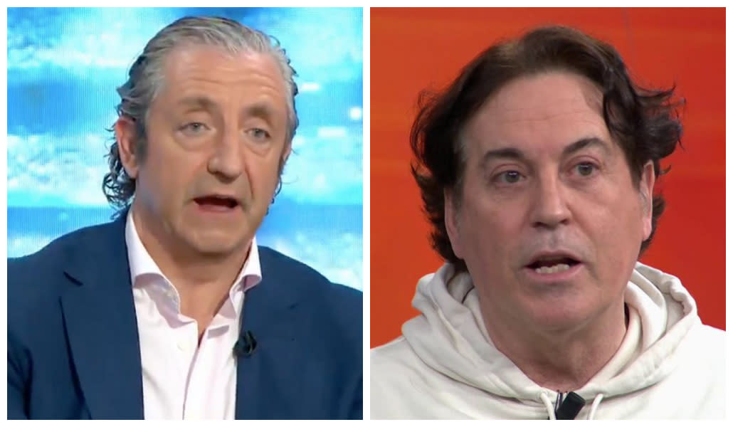 Josep Pedrerol y Pipi Estrada en 'El chiringuito de jugones'. (Fuente: twitter/@elchiringuitotv)