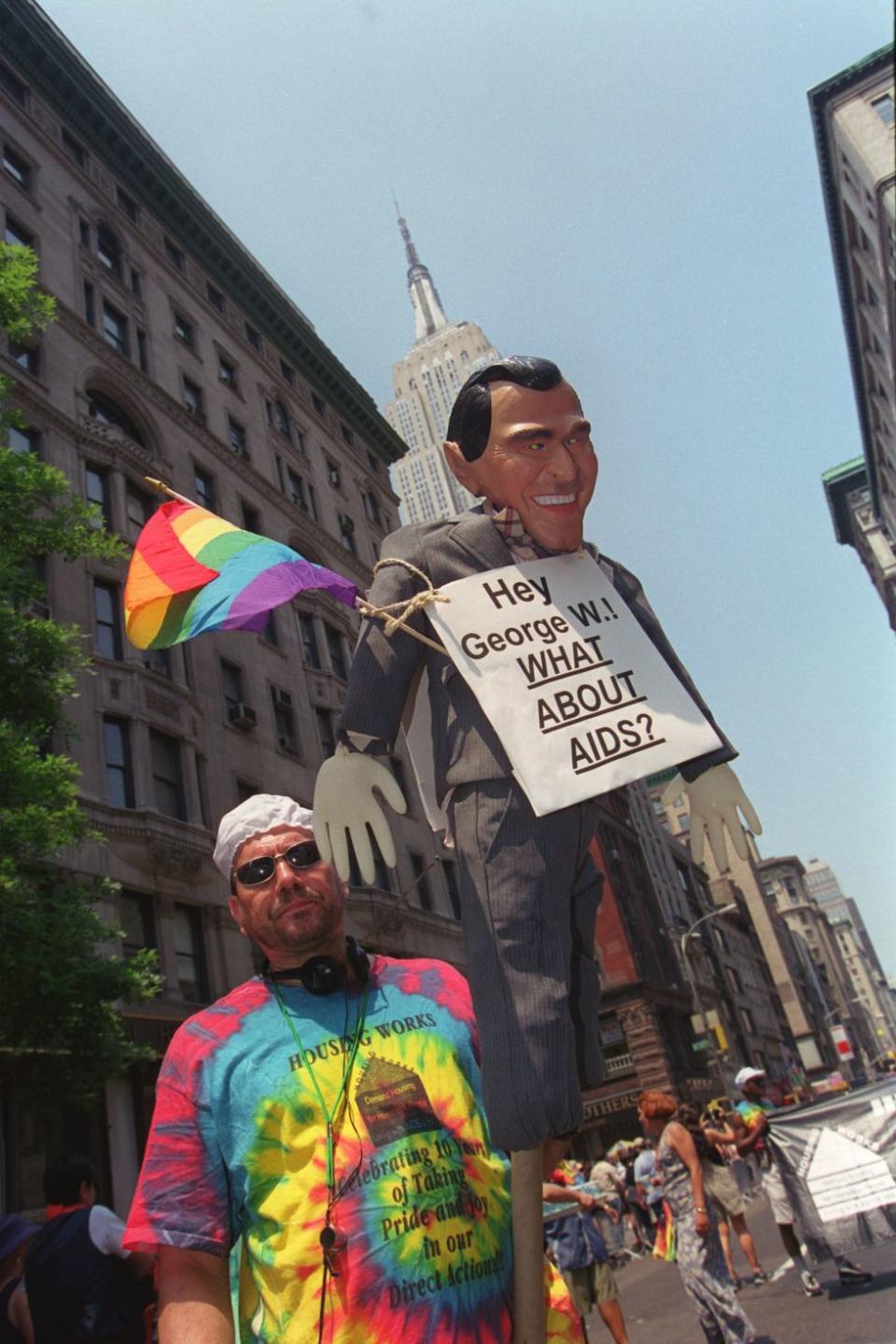 pride protest george w bush aids