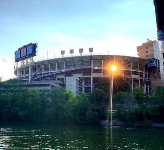 <p>Lynde B. Davis</p> The next best place to be if not in Neyland Stadium watching the game? Viewing it from the Tennessee River.