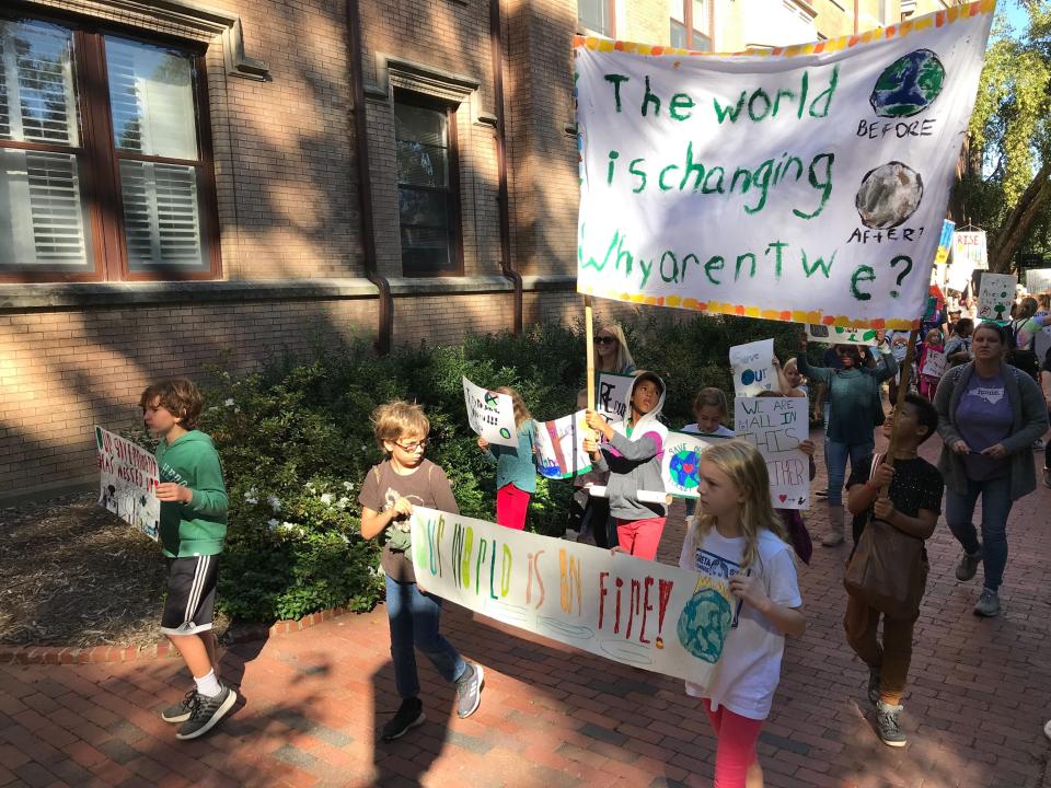 A climate strike in Chapel Hill, North Carolina. (Photo: Kate Sheppard)